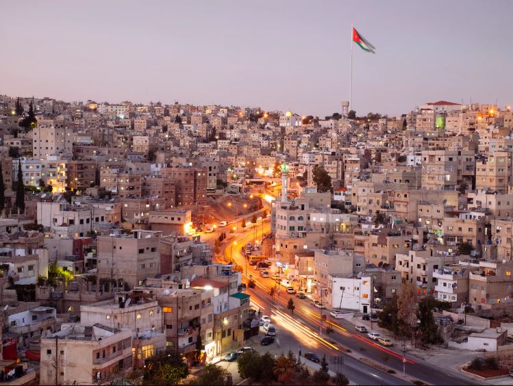 The modern city of Amman in Jordan